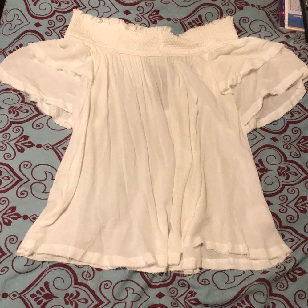 Off the shoulder white top